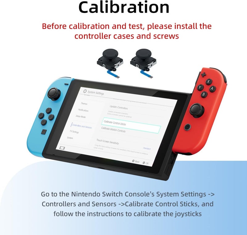 Wigearss Replacement Analog Joystick for Nintendo Switch, Switch OLED, Switch Lite, Joystick Repair Kit with Tools,+&Y-Screwdriver, Pry Tool, Tweezer Kit Fix Joy-Con Drift - Black - Image 3